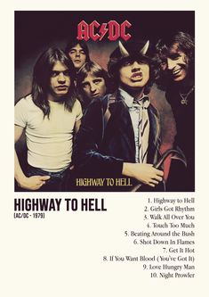 an ad for ac / dc's highway to hell, featuring the band members