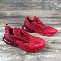 Nike Air Max 270 CV7544-600 University Red Men's Lace Up Sneaker Shoes US 10. Good Condition. Please see pictures and description. Product Detail Brand: Nike  Model: Nike Air Max 270 CV7544-600  Color: University Red Type: Shoes Please before you purchase this shoes do a hard inspection on the picture Some of them Will be scratches-marks-damage on them or missing insulation inside etc. Some of them will need to be cleaned properly Only what you see on the picture Please see the picture for reference on the conditions Listing and template services provided by inkFrog Nike Model, Nike Models, Nike Air Max 270, Air Max 270, Sneaker Shoes, Air Max, Nike Air Max, Insulation, Nike Air