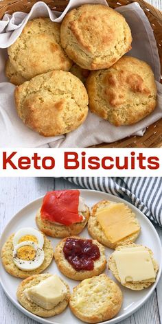 keto biscuits with butter and jam on top