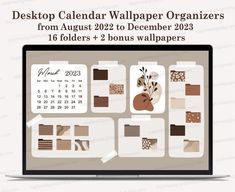 desktop calendar wallpaper organizer for 2021 + 2 bonus wallpapers + 16 folders