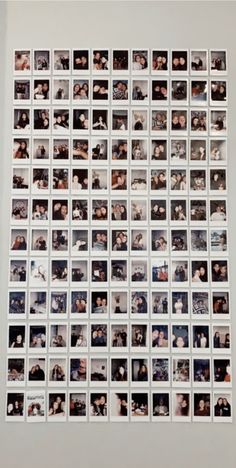 a collage of people's faces is displayed on a wall with multiple photos