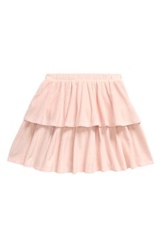 Perfect for your kid's dressy occasions, this soft velour skirt is fashioned with playful tiers in a twirlable A-line silhouette. Elastic waist 93% polyester, 7% spandex Machine wash, tumble dry Imported Velour Skirt, Pink Lotus, Lotus, Elastic Waist, A Line, Size 7, Nordstrom, Spandex, Elastic