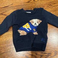 Never Worn Cute Ralph Lauren Long Sleeve Top, Ralph Lauren Blue Winter Tops, Blue Cotton Ralph Lauren Sweater, Ralph Lauren Blue Cotton Sweater, Ralph Lauren Dog, Sweaters For Dogs, Wishlist Board, Print Sweater, Ralph Lauren Blue