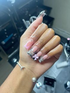 Nail Designs Bling, Nail Vinyls, Beauty Nails Design, Gel Nails Diy, Girly Acrylic Nails, Glow Nails