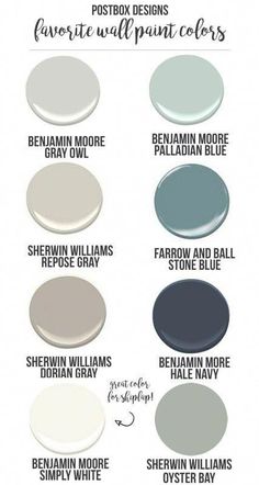 the most popular paint colors for walls and ceilings, including white, blue, gray, and