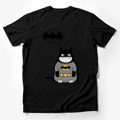 Batman cat cartoon superhero humor parody logo illustration Male T-Shirt Custom graphic T-Shirt. Customize your color Character Crew Neck T-shirt With Cartoon Print, Character T-shirt With Graphic Print And Crew Neck, Character Graphic Print T-shirt With Crew Neck, Funny Black T-shirt With Character Print, Superhero Cartoon Print Crew Neck T-shirt, Cartoon Print Short Sleeve T-shirt, Superhero Humor, Cat Superhero, Batman Cat