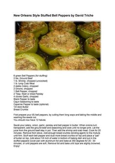 the recipe for stuffed bell peppers is shown in this page, which shows how they are cooked