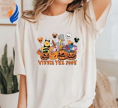 Introducing our delightful Winnie The Pooh Halloween T-shirt, perfect for adding a touch of spookiness to your wardrobe! Made from Winnie Pooh And Friends, Spooky Disney, Pooh Halloween, Winnie The Pooh Halloween, Disney Sweatshirt, Pooh And Friends, Disneyland Halloween, Hawaiian Shirt Women, Disney Sweatshirts