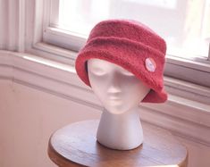 Red hat Red felted hat felt hats Women's hat Cloche Hats | Etsy Red Cloche Hat With Curved Brim For Winter, Red Cloche Hat For Winter, Red Brimmed Felt Hat For Winter, Red Wool Hat With Short Brim, Red Wool Felt Hat For Winter, Red Winter Cloche Hat With Curved Brim, Red Winter Cloche Hat, Red Felt Hat With Curved Brim, Red Wool Felt Hat With Curved Brim