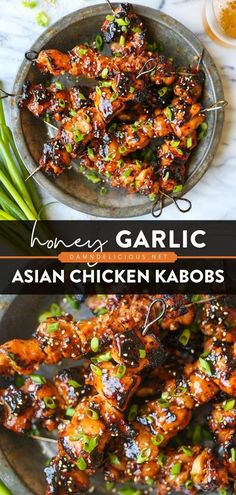 HONEY GARLIC ASIAN CHICKEN KABOBS Asian Chicken Kabobs, Honey Garlic Marinade, Garlic Marinade, Easy Grilling Recipes, Grilled Dinner, Chicken Kabobs, Summer Grilling Recipes