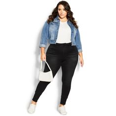 Step up your denim game with the stylish new Harley Killer Pins Jean! Offering a high rise cut and a high-quality denim fabrication, these jeans are designed to flaunt your silhouette with a glamourous edge. Bold and fiercely fashionable, no one does plus size fashion like City Chic. Loved around the globe for its diverse range of fashion-forward styles for any occasion. From show-stopping evening gowns to workwear and casualwear, City Chic will take your style to bold new heights. Available in Hourglass Body Shape, New Harley, Casual Glam, Party Dress Sale, Queen Fashion, Denim Chic, Curvy Women Jeans, Leggings Sale, Best Jeans