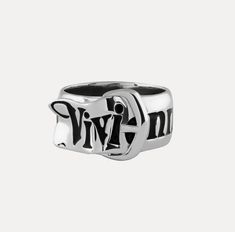 Belt Ring in Platinum Black Vivienne Westwood Belt Ring, Vivienne Westwood Belt, Vivian Westwood, Belt Ring, Ring Watch, Black Enamel, Lace Boots, Vivienne Westwood, Lace Up Shoes