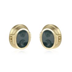 Barry Kieselstein Cord Bloodstone Intaglio 1985 Earring In 18k Yellow Gold Earring / Yellow Gold Kieselstein-Cord Yellow Gold Color, Gold Earring, Yellow Gold Earring, Limited Time, Gold Color, Bag Lady, Yellow Gold, Shoulder Bag, Yellow