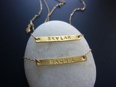 why do I love this so much? Minimalist Gold Nameplate Bar Necklace, Gold Bar Necklace With Nameplate For Everyday, Minimalist Gold Bar Necklace With Name, Classic Gold Bar Necklace Engraved, Personalized Gold Bar Necklace For Gift, Gold Bar Necklace With Custom Name, Everyday Personalized Gold Bar Necklace, Gold Custom Name Bar Necklace For Gift, Gold Bar Necklace Personalized