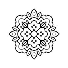 a black and white drawing of a flower