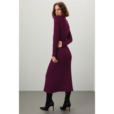 Red knit (40% Polyester, 20% Acrylic, 20% Nylon, 20% Wool). Sweater sheath. Long sleeves. Mock neck. Pull on. Imported. Burgundy Sweater Dress, Mock Neck Sweater Dress, Fall Essentials, Rent The Runway, Burgundy Sweater, Closet Designs, Mock Neck Sweater, Fall Looks, Wool Sweater