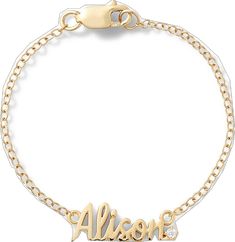 Alison Lou, Word Bracelet, Signature Fonts, Baby Bracelet, Custom Baby, Mommy And Me, Personalized Custom, White Diamond, Stone Color