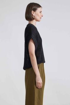 100% Linen Made in China Wide crewneck collar, drop shoulder, ribbed details throughout Dry clean only Easy fit. Select your usual size Apiece Apart, Dry Clean Only, Holiday Party Outfit, Black Cream, Free Shopping, Drop Shoulder, Party Outfit, Most Beautiful, The Selection