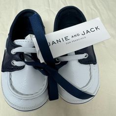 Nwt Janie And Jack Baby Boat Shoes Size 12 To 18 Months. Bundle 3 Or More Items And Get 15% Off A Nd Free Shipping!! Casual Blue Booties For Playtime, White Slip-on Booties For Playtime, Casual Blue Booties With Soft Sole, Casual White Booties With Rubber Sole, White Casual Booties With Rubber Sole, Casual White Synthetic Booties, White Casual Synthetic Booties, White Synthetic Casual Booties, Casual White Summer Booties