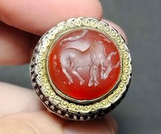 Detail : Beautiful Silver Ring, Taurus Zodiac, Agate, Intaglio, Bull, Arabian Ring, Signet Ring, Size 9.5 Us, RSB45, Amulet Antique, Free Shipping Product ID : RSB45 Product Name : Intaglio Silver Ring Weight : 24 g. Ring Size : 9.5 US Ring Top Size : 25 x 25 mm. Stone Type : Agate Stone Shape : Round Shape Stone Size : 17 x 17 mm. Origin : Unknown origin and real age. ------------------------------ Adition : Taurus, April 20 to May 20 (Bull, Ox) Taureans have a strong desire for stability and t Bull Jewelry, Taurus April, Taurus Zodiac, April 20, Agate Stone, Signet Ring, Class Ring, Silver Ring, Agate