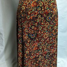 Classic 1st Gen Lularoe Maxi Skirt, Size Medium. Nwot. Fitted Multicolor Maxi Skirt For Fall, Multicolor Stretch Maxi Skirt With Lining, Multicolor Stretch Lined Maxi Skirt, Stretch Multicolor Lined Maxi Skirt, Multicolor Lined Maxi Skirt For Fall, Fall Multicolor Lined Maxi Skirt, Multicolor Maxi Skirt For Fall With Relaxed Fit, Fall Multicolor Relaxed Maxi Skirt, Relaxed Multicolor Maxi Skirt For Fall