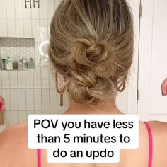 Lainey Ostrom | You don’t have to have hair experience to be able to do this updo! It’s quick, easy, and cute 😍 - #updohairstyles #updostyles #quickhair… | Instagram Casual Updo, Easy Updos For Medium Hair, Diy Updo, Easy Updo, Updo Tutorial, Low Bun Hairstyles, Updo Styles, Up Dos For Medium Hair, Hair Up Styles