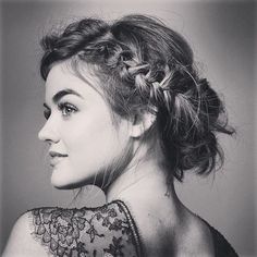 Lucy Hale - lucyhale: Fitting a bob into braids: how to achieve the impossible by @kristin_ess @blowpro_hair @kdeenihan Updo Braids, Braided Hairstyles For Wedding, Lucy Hale, Short Hair Updo, Trending Hairstyles, Hair Updo, Braided Updo, Girl Short Hair