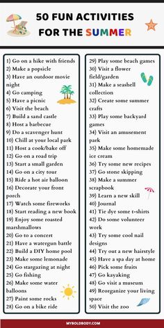 50 fun activities for the summer that are perfect for kids to do in the sun