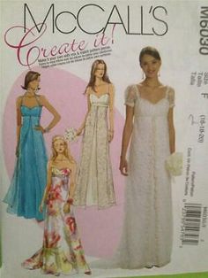 a women's dress and gown sewing pattern