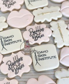 some cookies that have been decorated with names on them