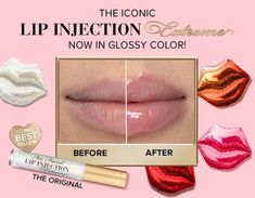 Bigger Lips With Makeup, Two Faced Lip Injection, Lip Plumpers That Work, Get Bigger Lips, Too Faced Lip Plumper, Bigger Lips Naturally, Diy Lip Plumper, Bigger Lips, Lip Injection Lip Gloss