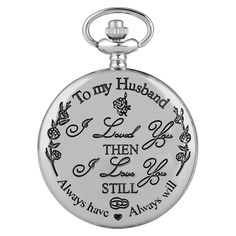 Love Heart Pocket Watch, Message To My Husband, Little Heart Tattoos, Silver Pocket Watch, Color Quartz, To My Husband, Unique Faces, Rose Gold Case, Leather Hats