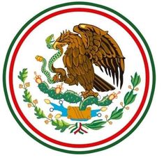 the flag of mexico is depicted in a circular frame with an eagle and snake on it