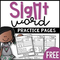 Sight Word Practice Pages - FREEBIE School Kids Activities, The Sight Word, Teaching Printables, Free Kindergarten Worksheets, Sight Word Practice, Sight Word Activities, Kindergarten Resources, Word Practice, School Worksheets