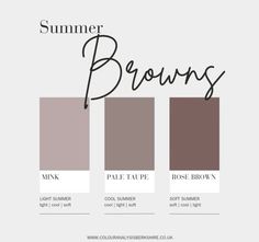 True Summer Browns, Soft Summer Browns, Soft Summer Outfits Inspiration Casual, Soft Summer Color Palette Outfits Capsule Wardrobe, Soft Summer Brunette, Summer Pallet, Soft Summer Fashion, Color Analysis Summer, Summer Skin Tone