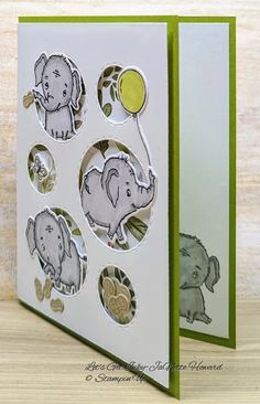 an elephant and giraffe card made with stampin's dieing dies