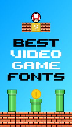 an old - school video game font with the words best video game font on it