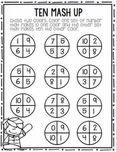 the ten mash up worksheet with numbers