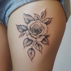 Modern Inner Thigh Tattoo Tattoo Sketches Pierce Ideas, Inner Thigh Tattoo, Inner Thigh Tattoos, Tattoo Practice, Women Tattoos, Rose Tattoo Design, Inner Thigh, The Chosen