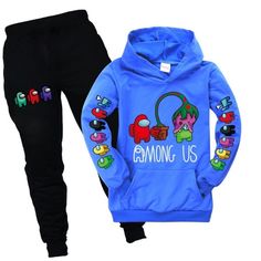 Hoodie &amp; Pants For Kids Casual Fleece Sweatshirt With Cartoon Print, Casual Cotton Hoodie With Cartoon Print, Fall Sporty Hoodie With Cartoon Print, Fall Cartoon Print Sporty Hoodie, Sporty Fall Hoodie With Cartoon Print, Winter Cartoon Print Sweatshirt For Loungewear, Winter Loungewear Sweatshirt With Cartoon Print, Winter Fun Sweatshirt With Cartoon Print, Fun Winter Sweatshirt With Cartoon Print