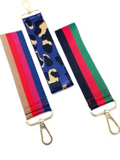 These straps attach to our Madeline wristlet so beautifully! These are an easy way to change up your wristlets. Our use to hold your keys! 6" Clasp attachment Adjustable Multicolor Wristlet With Wrist Strap, Multicolor Everyday Wristlet With Key Leash, Everyday Multicolor Wristlet With Key Leash, Trendy Wristlet With Adjustable Strap, Adjustable Wristlet With Key Leash For Daily Use, Trendy Multicolor Lanyards For Everyday Use, Multicolor Wristlet With Keychain For Everyday Use, Trendy Lanyards With Key Leash For Everyday Use, Multicolor Keychain Wristlet For Everyday Use