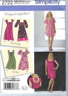 the sewing pattern is designed for women's dresses