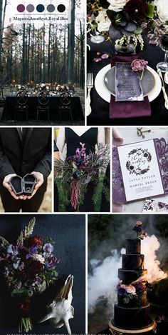 a collage of photos showing different types of wedding decor