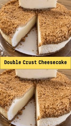 double crust cheesecake on a plate with the rest cut out and ready to be eaten