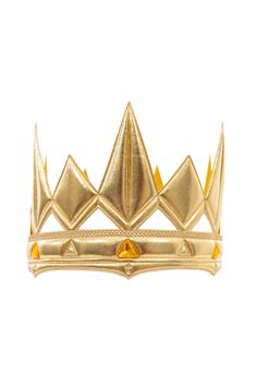 This regal Gold Medieval Crown is the perfect addition to our Prince Charming and Knight dress ups, or as a stand alone play accessory! One Size Fits Most Fabric crown with a soft foam center, designed for flexibility and made to last Fastens with a quality hook and loop closure, easy for adjusting to get a secure fit Easy for kids to put on and take off by themselves D esigned to coordinate with our adventure dress ups Adjustable Medieval Costume Accessories For Cosplay, Adjustable Tall Crown Costume Accessories For Parties, Adjustable Gold Costume Accessories, Adjustable Gold Costume Accessories For Cosplay, Gold Adjustable Costume Accessories For Costume Party, Gold Adjustable Costume Accessories For Party, Adjustable Gold Costume Accessories For Festivals, Adjustable Round Crown For Costume Party, Adjustable Tall Crown For Costume