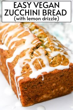 an easy vegan zucchini bread with lemon drizzle