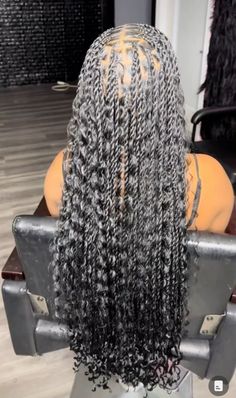 Island Twist With Curls, Cute Box Braids, Braids With Curls