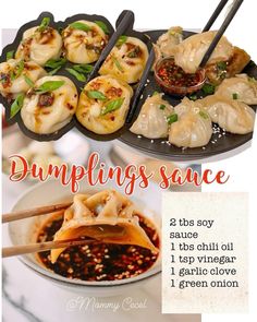 dumplings sauce recipe with instructions for how to make dumplings