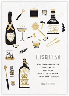 new year's eve party invite Wedding Reminders, Retro Cocktails, Mixology Party, Workshop Poster, Bachelor Party Invitations, Online Party Invitations