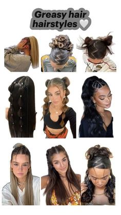 Slick Summer Hairstyles, Hairstyles For Greece Hair, School Slick Back Hairstyles, Coiffure Street Wear, Unique Slick Back Hairstyles, Slickback Hairstyles Women, Slick Back Hair Ideas, Sleepover Hairstyles, Hairstyles For Pe